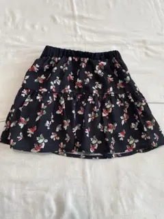 花柄ティアードスカート 黒のサムネイル