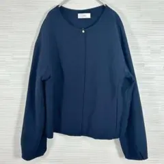 index インデックス　ノーカラージャケット L ネイビー
