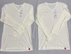 グンゼ　GUNZE ホットマジック　下着　インナー　Vネック　9分袖　2枚組