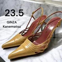 GINZA Kanematsu ストラップヒール 23.5 本革