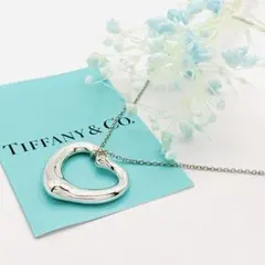 極美品 ティファニー オープンハート 1Pダイヤ ネックレス ミディアム 925