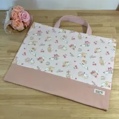 レッスンバック ハンドメイド 入園入学グッズ シマエナガ 絵本・お道具