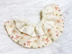 フリルスタイ（Xmasプリントダブルガーゼ➕ダブルガーゼ）2955