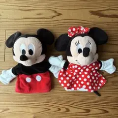 ミッキーマウスとミニーマウスのハンドパペット2点セット - メルカリ