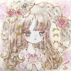 手描きイラスト 創作 女の子 ※コメント必須 - メルカリ