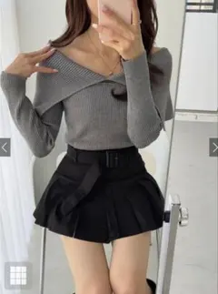 GRL オフショルダーニットトップス
