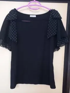 axes femme オフショルリボン カットソー ブラック