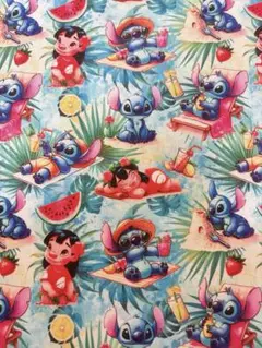 233 Disney☆スティッチ 生地 はぎれ ラスト