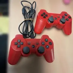 ps3 非純正ワイヤレスコントローラー　レッド　2個