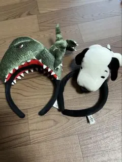 USJ ユニバ カチューシャ 2点セット 恐竜 スヌーピー
