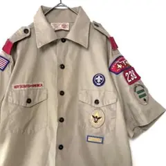 USA製 ボーイスカウトシャツ ワークシャツ 半袖シャツ ワッペン