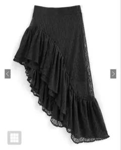 【最終値下げ】 レース フリル アシンメトリー スカート ブラック GRL S
