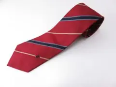 【値下げ】DAKS　ダックス　ネクタイ　レジメン　エンジ　絹１００％ 赤　シルク