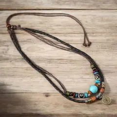 ナバホ族 ターコイズ インディアン ウェスタン ネックレス 男女兼用