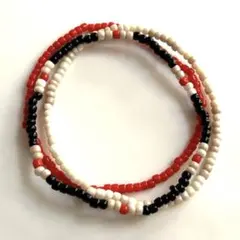 ネイティブ ハンドメイド ビーズブレスレット ブラック 3点セット