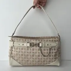 マリ・クレール　ハンドバッグ　白　ホワイト　ベージュ　花柄