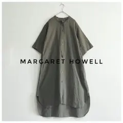 MARGARET HOWELL ギンガムチェックワンピース 丸襟 ギャザー M - メルカリ