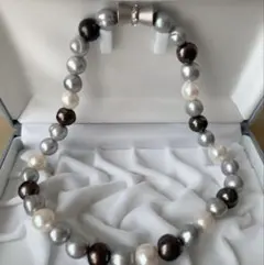 大粒マルチカラー淡水パールネックレス