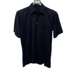 BARNEYS NEW YORKブラック ポロシャツ Mサイズ BARNEYS NEWYORK スキッパー ポロシャツ 黒 極上肌触り ブラック 半袖