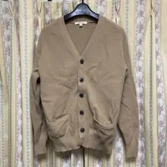 Vネックカーディガン ベージュ Mサイズ　ユニクロ カーディガン ウール