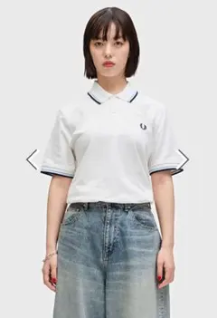 美品　FRED PERRY 現行モデル　M12 ポロシャツ　ホワイト