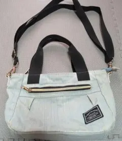 【良品】2WAY デニム生地 ショルダーバッグ ハンドバッグのサムネイル