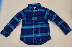 新品　長袖シャツ 青と緑のチェック柄　110センチ