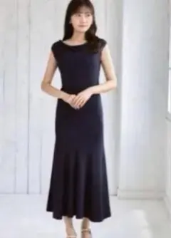 Her lip to Drape Neck Long Knit Dressのサムネイル