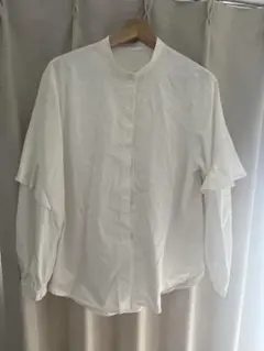 GU フリル付きホワイトシャツ M