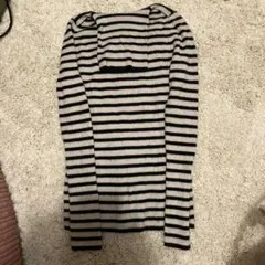 【ユニクロ】ボーダータートルネックニット 長袖