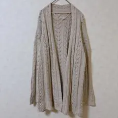 KNOX ROSE ロングニットカーディガン L ベージュ