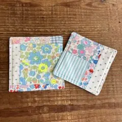 パッチワークコースター3枚セット ハンドメイド リバティー生地使用