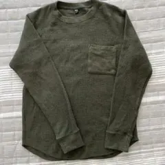 ユニクロ　ワッフルクルーネックTシャツ　長袖 M