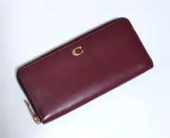 COACH コーチ スリム アコーディオンジップウォレット 長財布 渋赤系