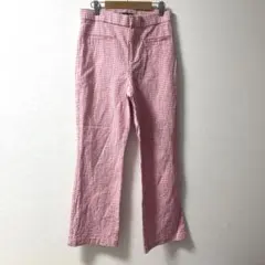 ZARA ピンクギンガムチェックパンツ
