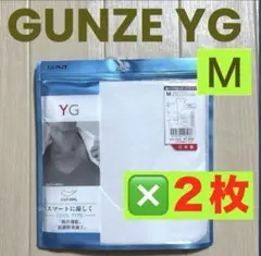 34/4【GUNZE YG】日本製カットオフ脇パット付VネックTシャツ Ｍ２枚