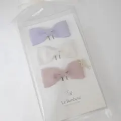 Le Bonheur リボンヘアクリップ 3個セット