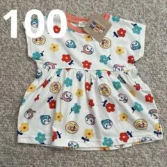 花柄Tシャツ 100cm アンパンマン　半袖