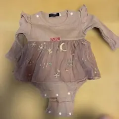 ピンクの星と月刺繍ワンピースcotocotte