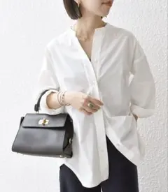 SHIPS any:〈洗濯機可能〉REPREVE バンド カラー シャツ