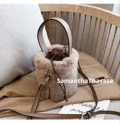 美品 SamanthaThavasa ドゥローブファーバッグ バケツ型