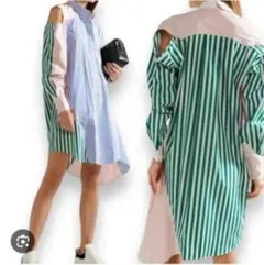 sacai 3835 ストライプ シャツワンピース サイズ1のサムネイル
