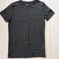 H&M BASIC クルーネックTシャツ ダークグレー S