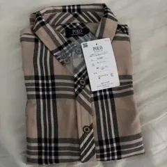 POLO チェック柄 長袖シャツ 120cm