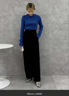 WEGO/ハイウエストセンタープレスワイドパンツ　S