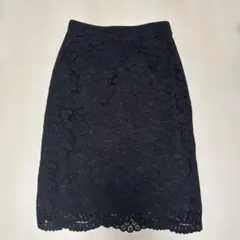 ナラカミーチェ 膝丈レースタイトスカート 黒