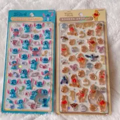 【正規品】 ボンボンドロップシール スティッチ プーさん 2枚セット