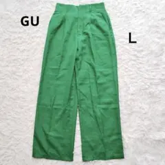 ジーユー GU カラースラックス レディース Ｌ　グリーン　カジュアル