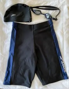 speedo スピード 水着3点セット　キャップ　ゴーグル付き