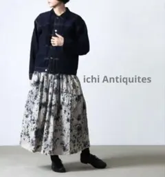 ichi Antiquites リネンハンドダイスカート　ログウッド　真夏◎のサムネイル